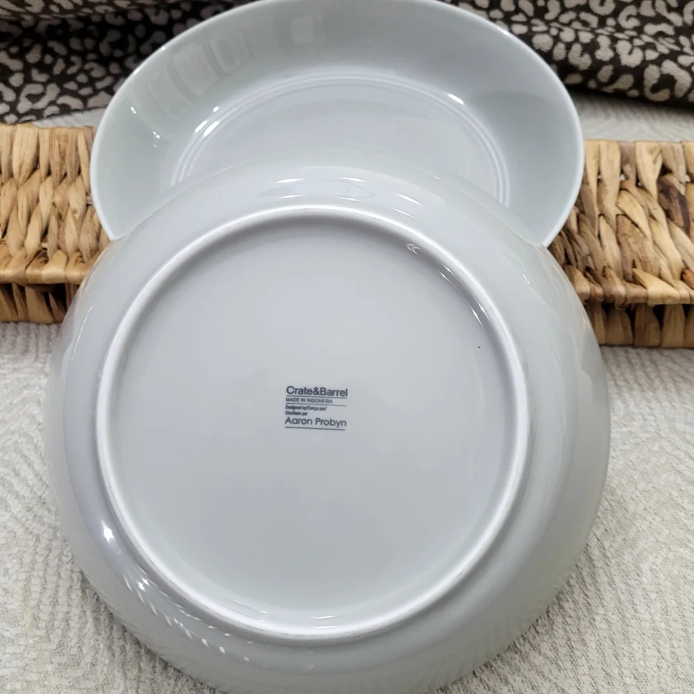 Crate&Barrel White Ceramic Serving Bowls